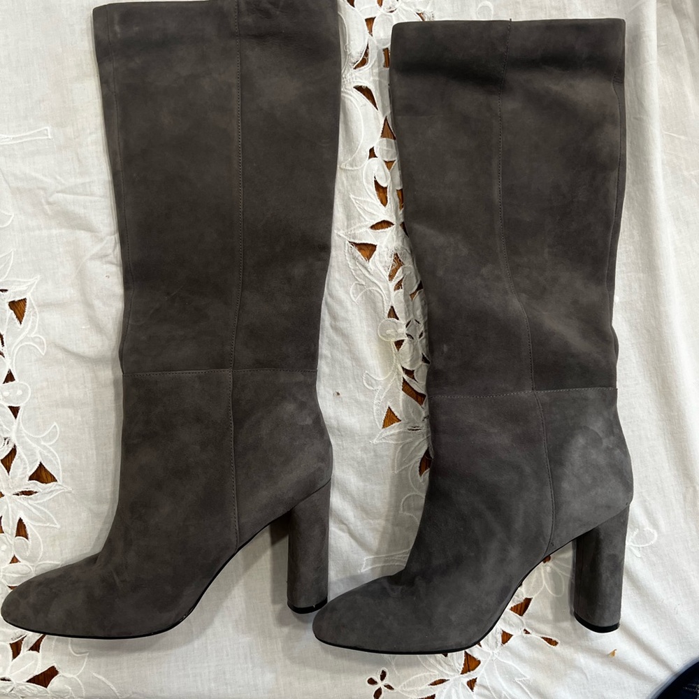 Grey Suede tall boots